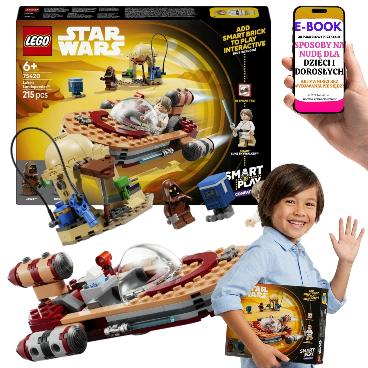 LEGO Star Wars: Luke's Landspeeder SMART Play Compatible (75420) Zestaw Klocków z Minifigurkami Prezent Dla Fana + E-BOOK-3