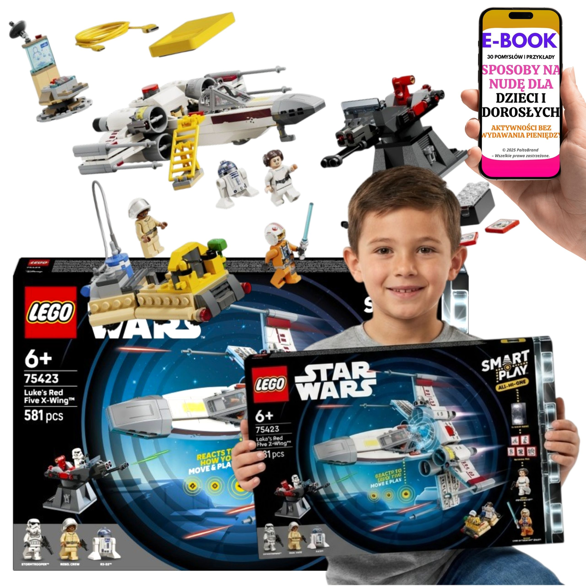 LEGO Star Wars: Luke's Red Five X-Wing SMART Play (75423) Zestaw Klocków z Dźwiękiem i Światłem Prezent Dla Fana + E-BOOK-3