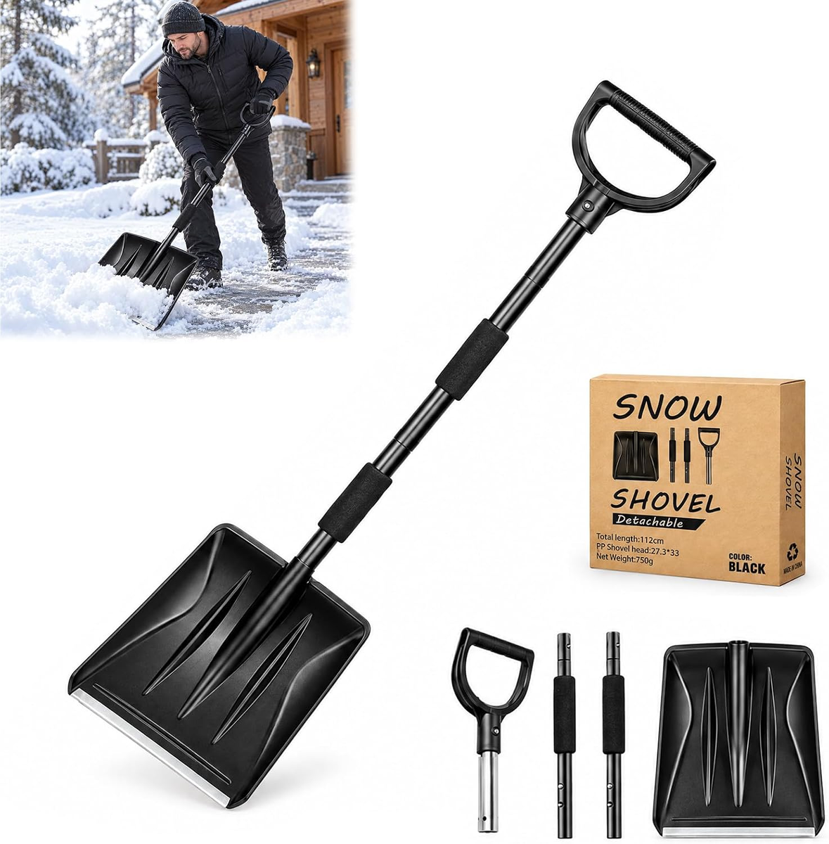 ŁOPATA SAMOCHODOWA 112 CM SKŁADANA WIELOFUNKCYJNA LEKKA WYGODNA MOCNA
