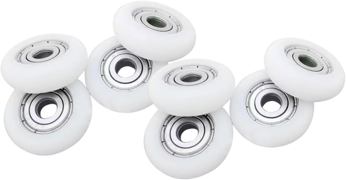 ŁOŻYSKO 8 SZTUK 4X16X6 MM ROLKA KÓŁKO PLASTIKOWE NYLONOWE DO DRZWI