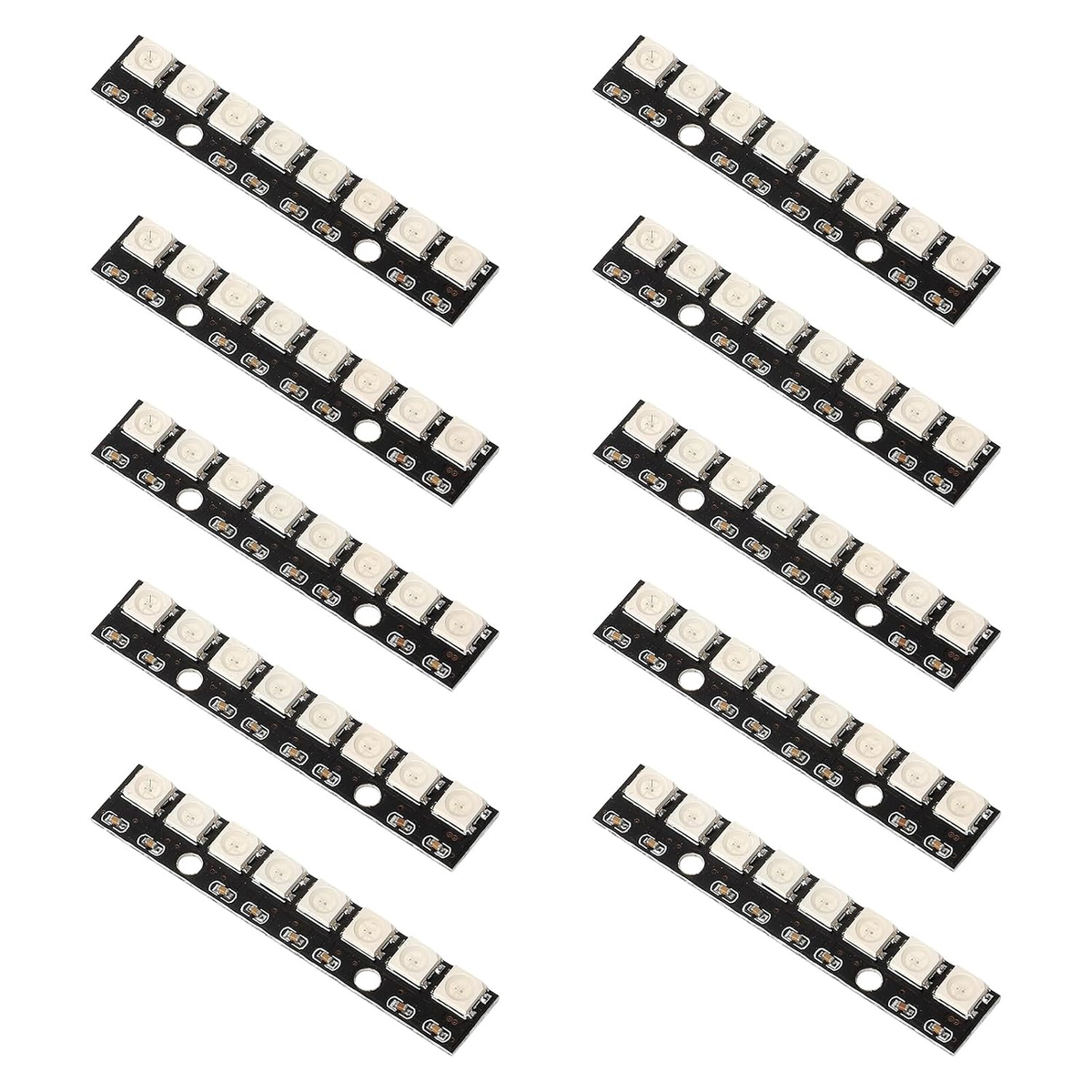 MODUŁ LED 10 SZTUK ADRESOWALNY PŁYTKA RGB PROGRAMOWALNA PROJEKTY ...