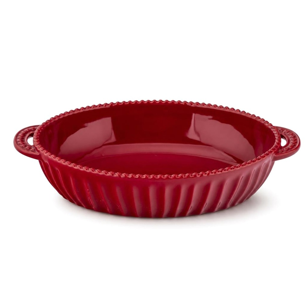 Naczynie do zapiekania ceramiczne owalne 770 ml, naczynie żaroodporne 27x16x5,5 cm z uchwytami, czerwone Merlot Altom Design