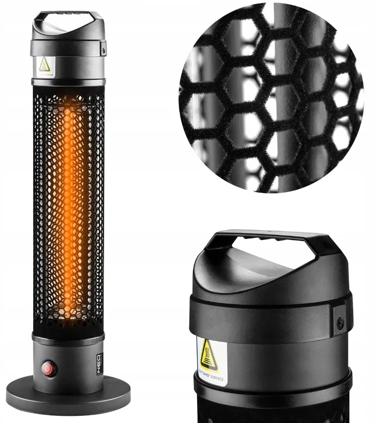 NEO TOOLS, Promiennik stojący 1000W, IP44, element grzejny carbon fiber lamp, 90-035