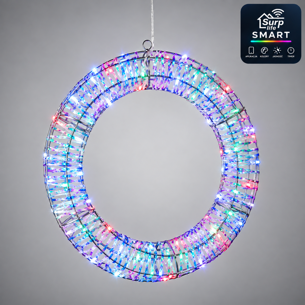 Obręcz świetlna Smart LED RGB 60cm + pilot - Inna marka | Sklep EMPIK.COM