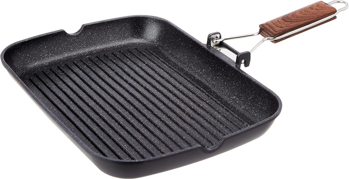 PATELNIA GRILLOWA 34X24CM ALUMINIOWA CZARNA INDUKCYJNA