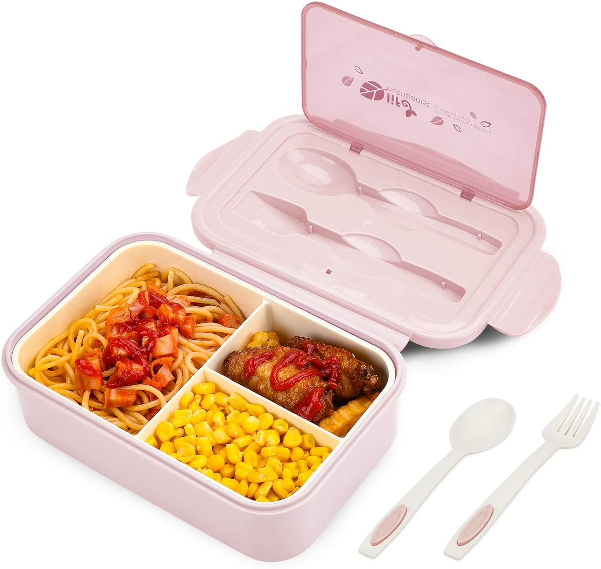 POJEMNIK NA LUNCH 14L TRZY PRZEGRÓDKI RÓŻOWY SZCZELNY MIKROFALA ZMYWARKA