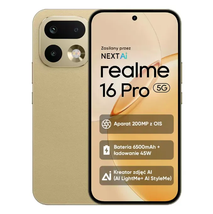 Smartfon realme 16 Pro 5G 8/256GB Złoty