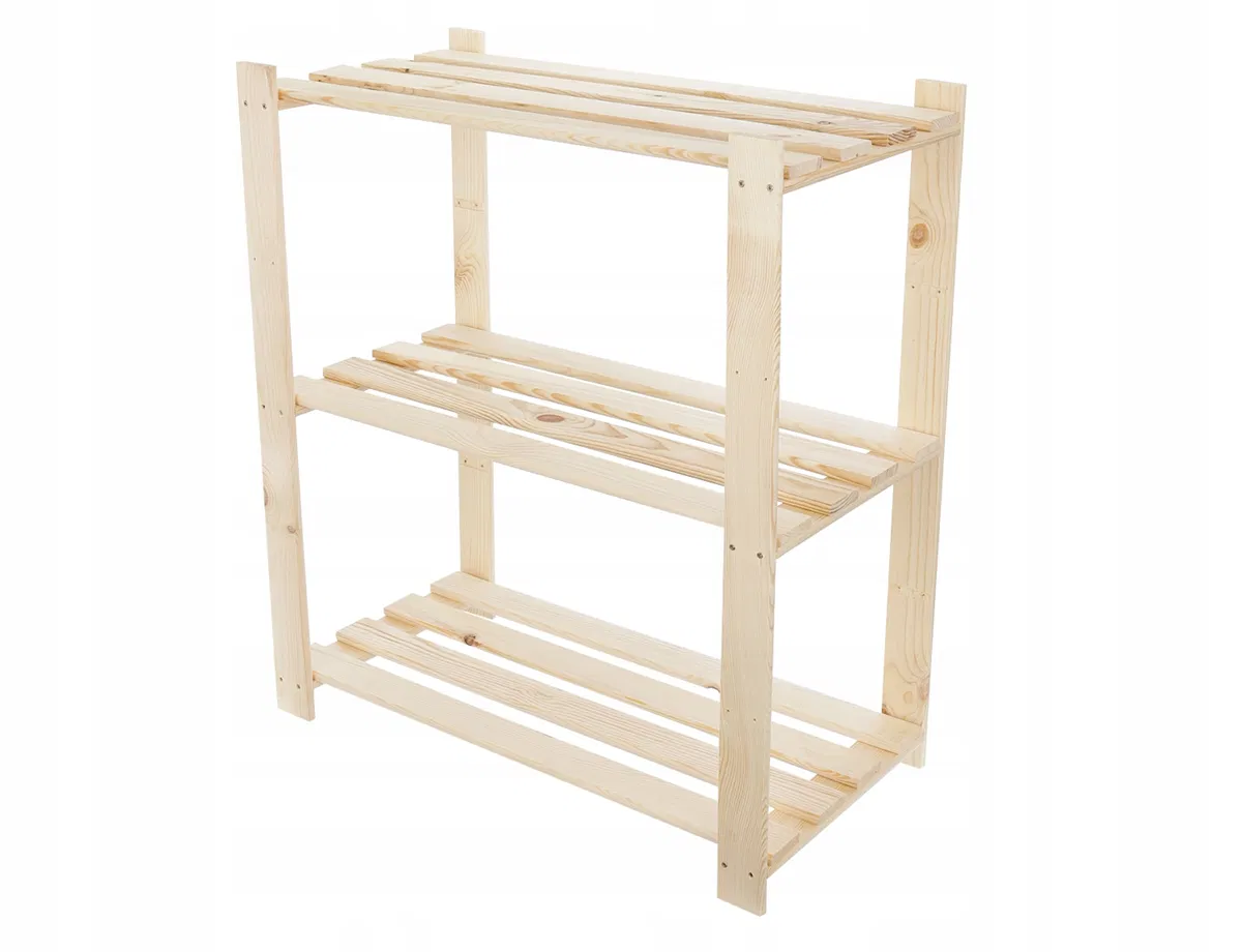 Stolmak Regał drewniany biurowy garażowy do spiżarni 90x80x38 3 półki