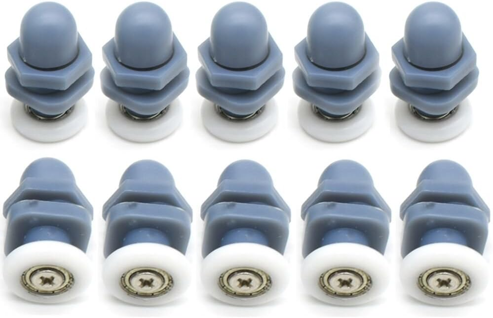 ROLKI 10 SZTUK 20MM DO DRZWI PRYSZNICOWYCH WÓZKI WIESZAKI KÓŁKA ZESTAW
