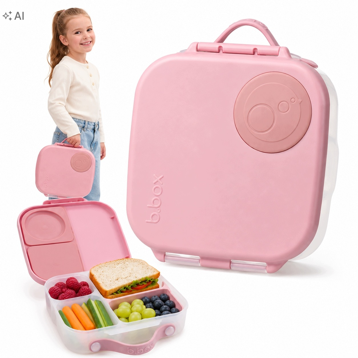 ŚNIADANIÓWKA Z PRZEGRÓDKAMI DO SZKOŁY DUŻA DLA DZIECI LUNCHBOX BBOX ...