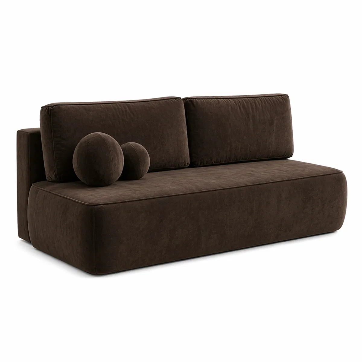 Mebel Elite Sofa Rozkładana Kanapa z Funkcją Spania Dwuosobowa Do Salonu Brązowa ARVETO