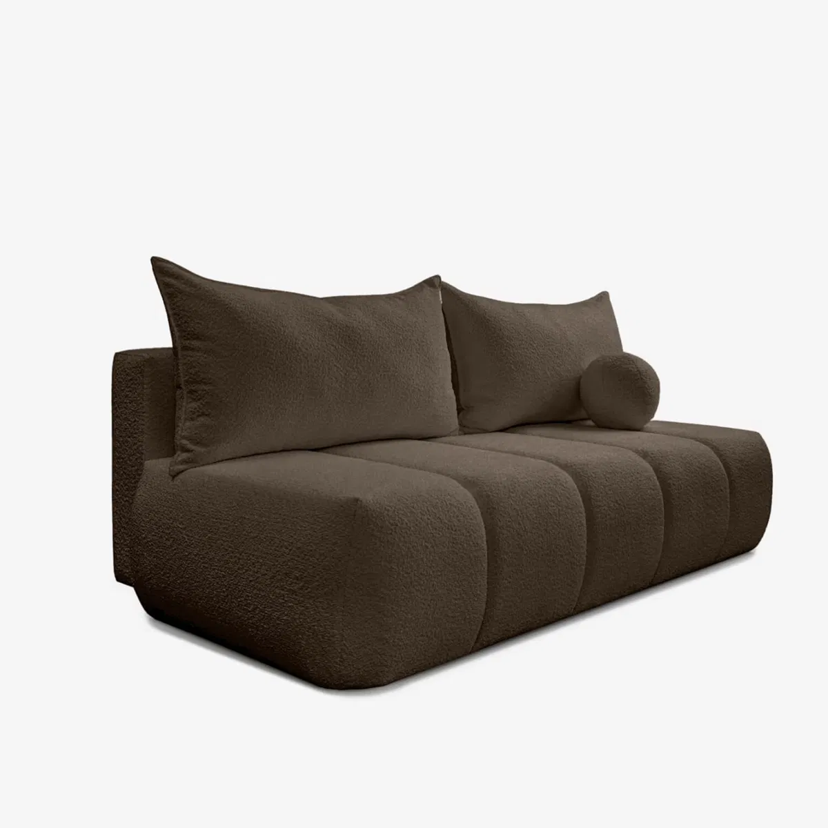 Mebel Elite Sofa Rozkładana Kanapa z Funkcją Spania Dwuosobowa Do Salonu Brązowy SARIA