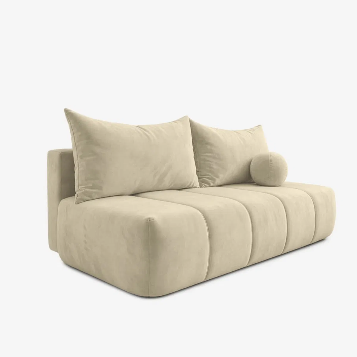 MEBEL ELITE Sofa Rozkładana Kanapa z Funkcją Spania Dwuosobowa Do Salonu Kremowa SARIA