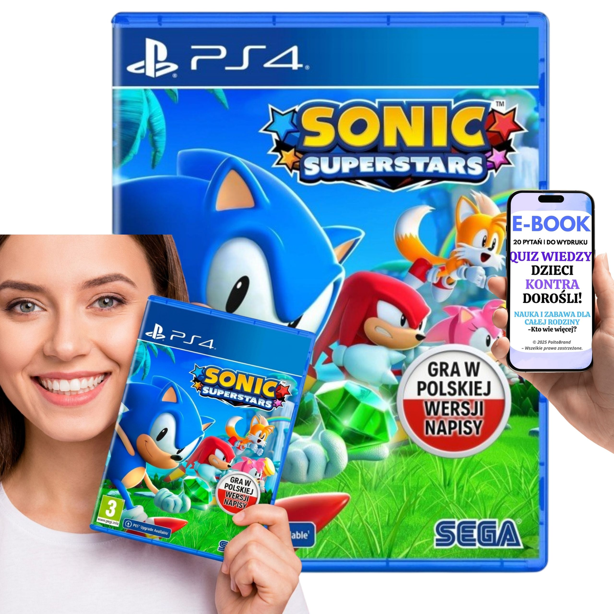 Sonic Superstars Gra Platformowa Kooperacja PS4 PS5 +E-BOOK-2