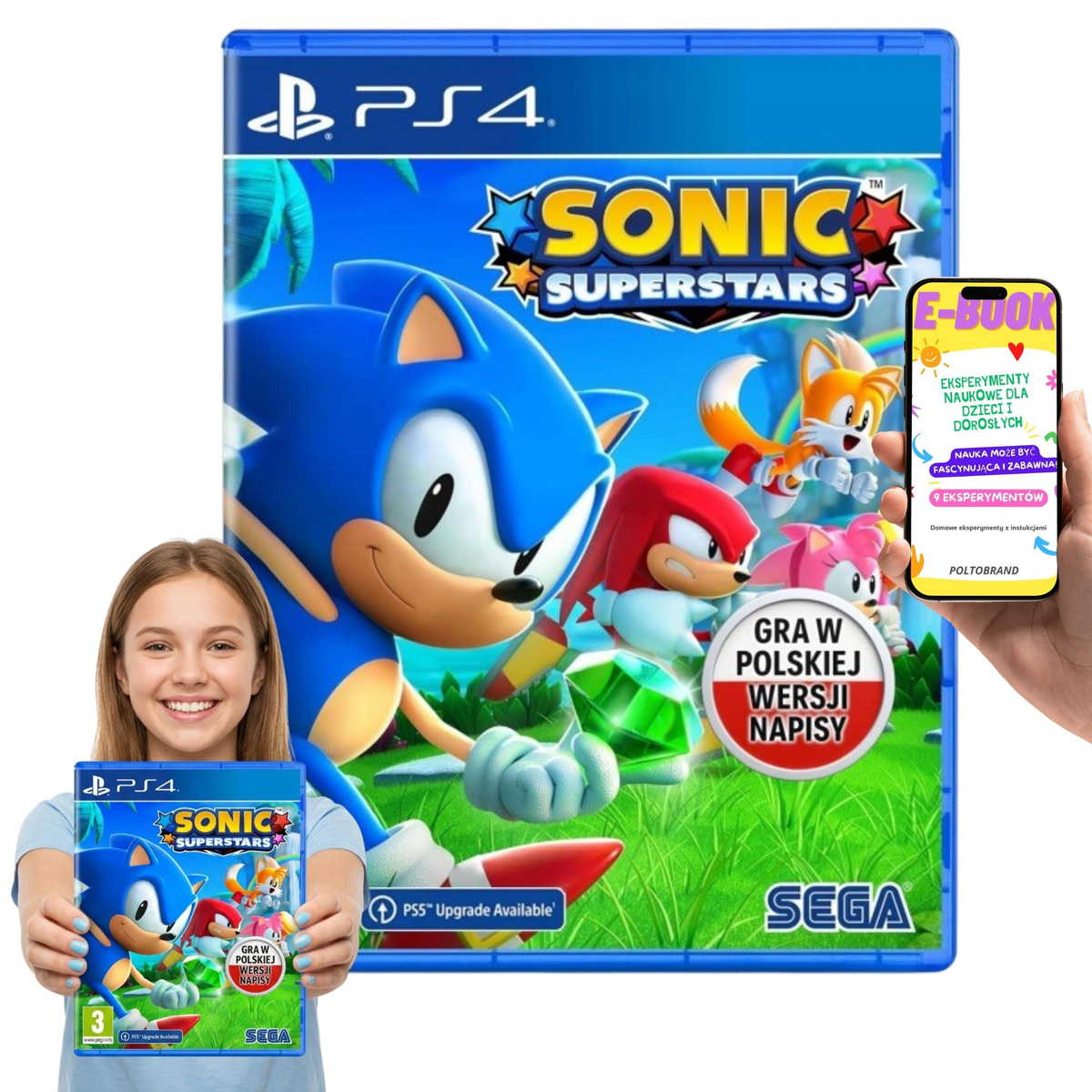 Sonic Superstars PS4 PS5 Gra Platformowa Polskie Napisy +E-BOOK