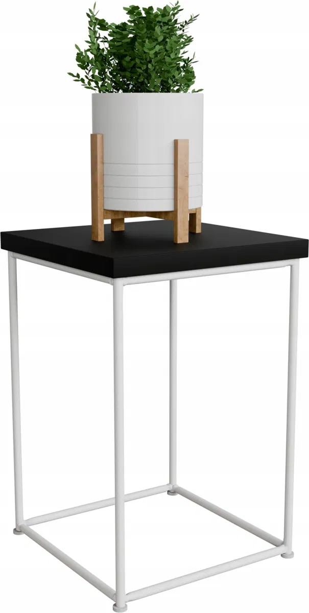 FutuStal Stolik pomocniczy Druciany Kwietnik 20x20x30 Loft Biały