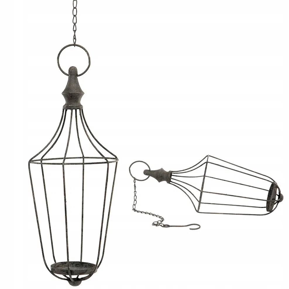Skandi.pl Świecznik wiszący ścienny do domu ogrodu ogrodowy loft metalowy na tealight
