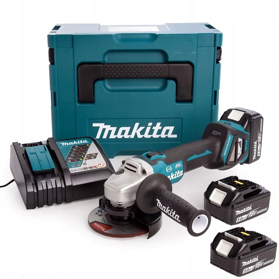 Szlifierka kątowa 125mm Makita DGA513RT3J Aku 18V (3x 5.0Ah)