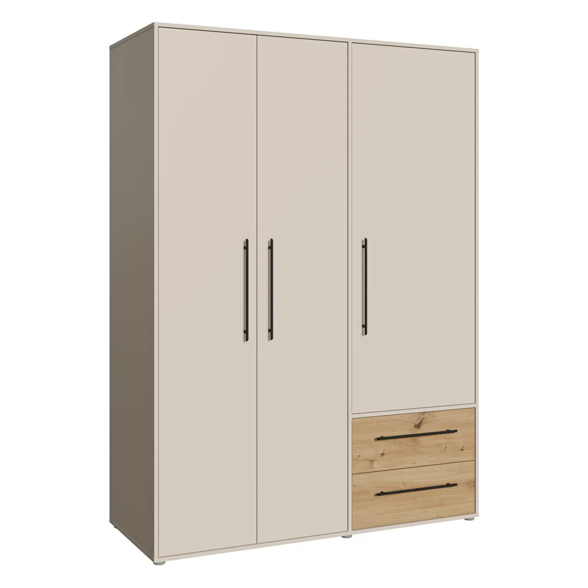 Forte+ Trzydrzwiowa szafa ubraniowa do sypialni i przedpokojów 145x59x200