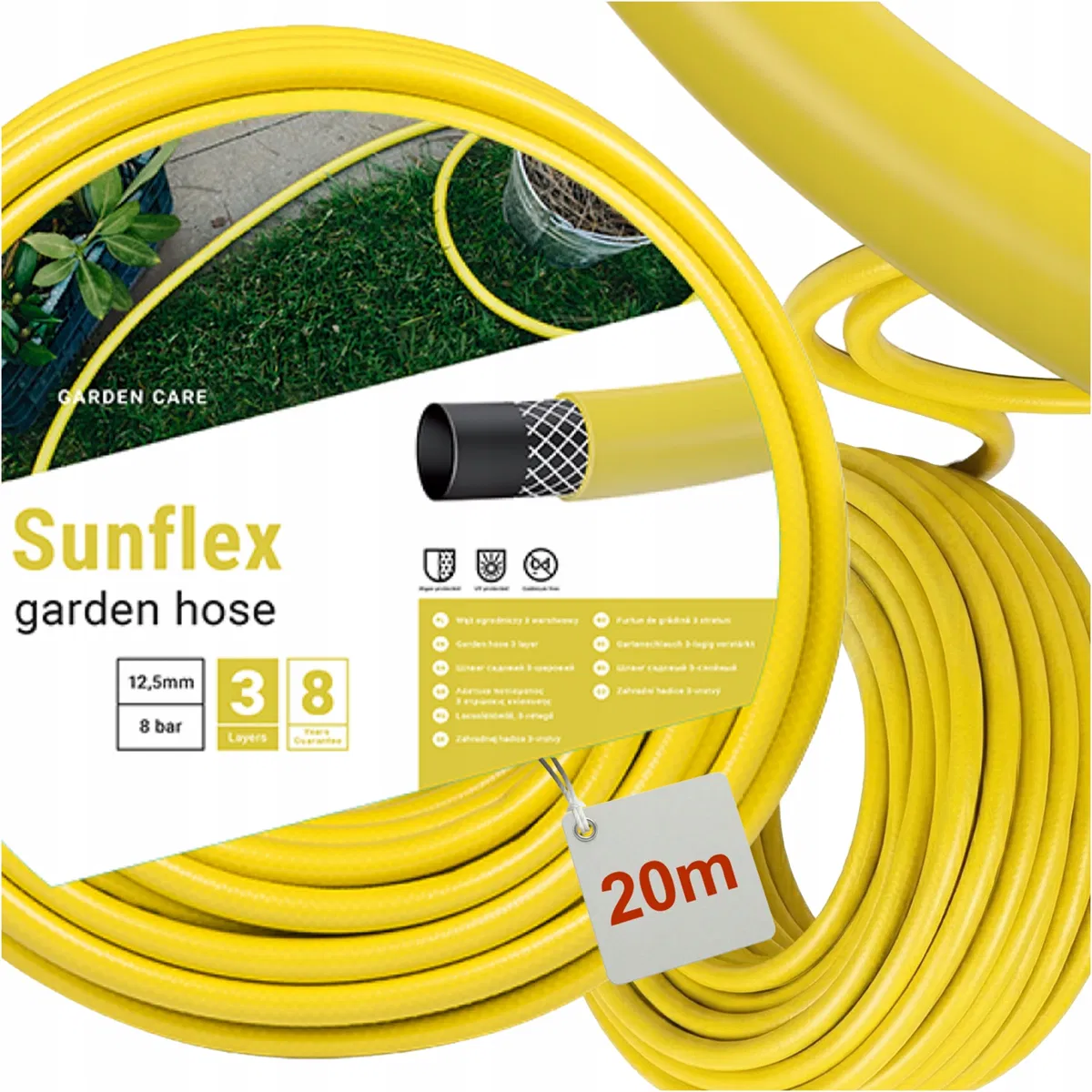 DomowyŚwiat WĄŻ SUNFLEX ŻÓŁTY 20M