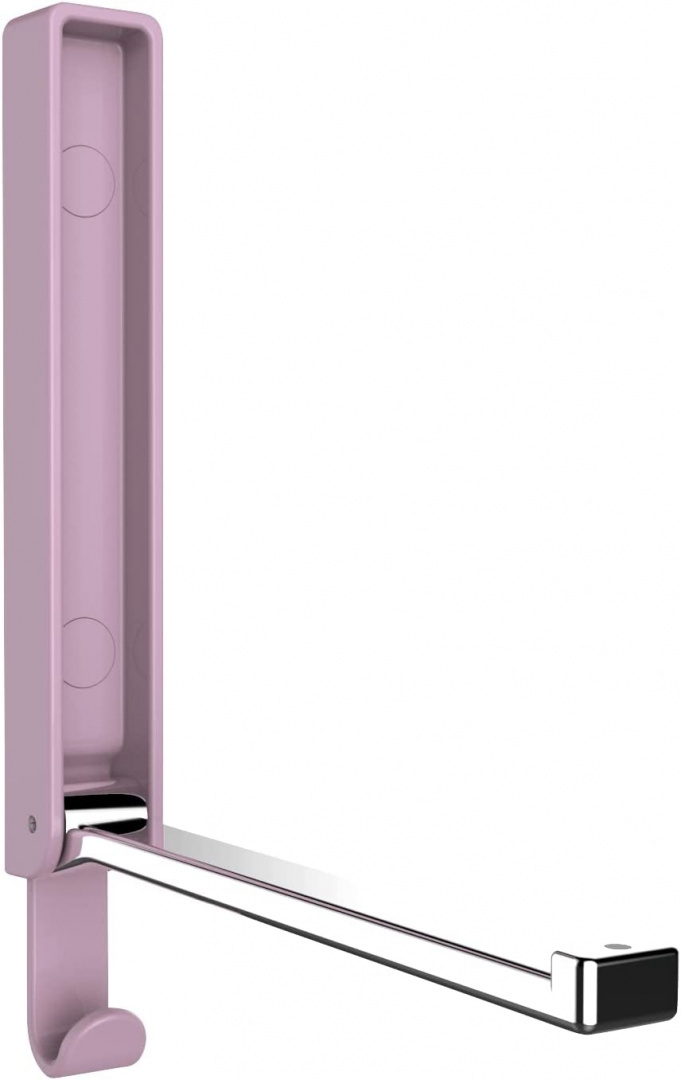 WENKO Basic Gamma wieszak ścienny składany podwójny różowy 18 cm
