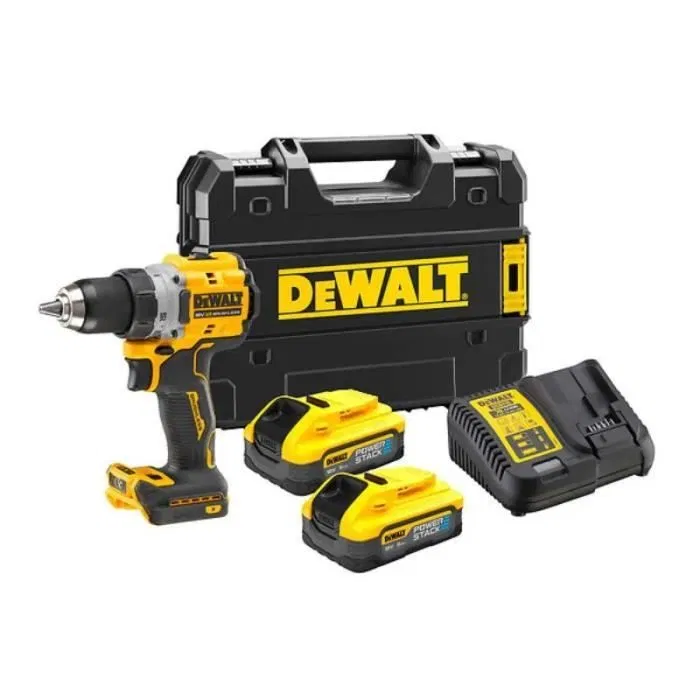 Wiertarka udarowa DEWALT POWERSTACK - 2 akumulatory 18V 5Ah - DCD805H2T-QW