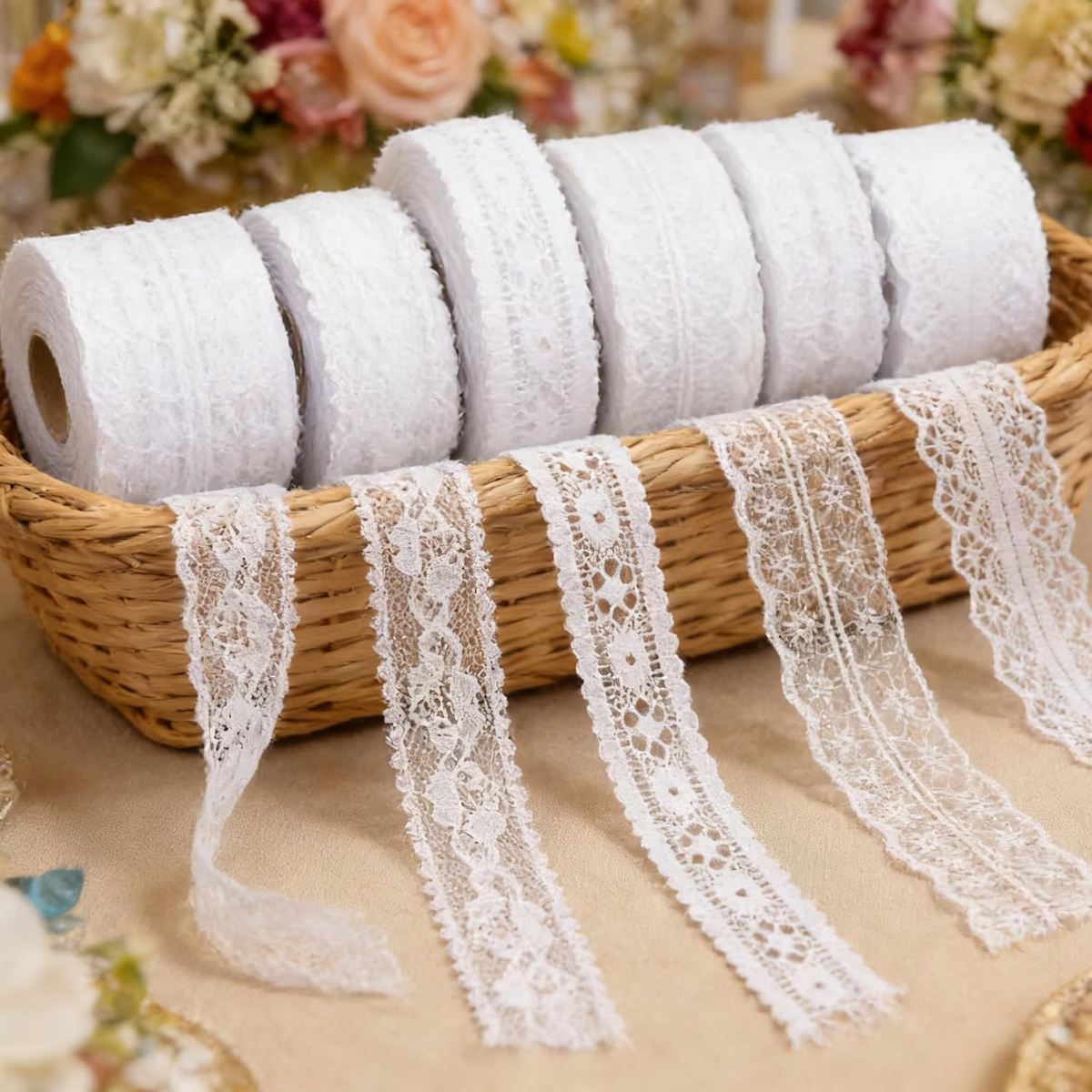Inny producent WSTĄŻKA 20MM VINTAGE NATURALNA KORONKA OZDOBNA JUTA DEKORACYJNA PREZENTÓW