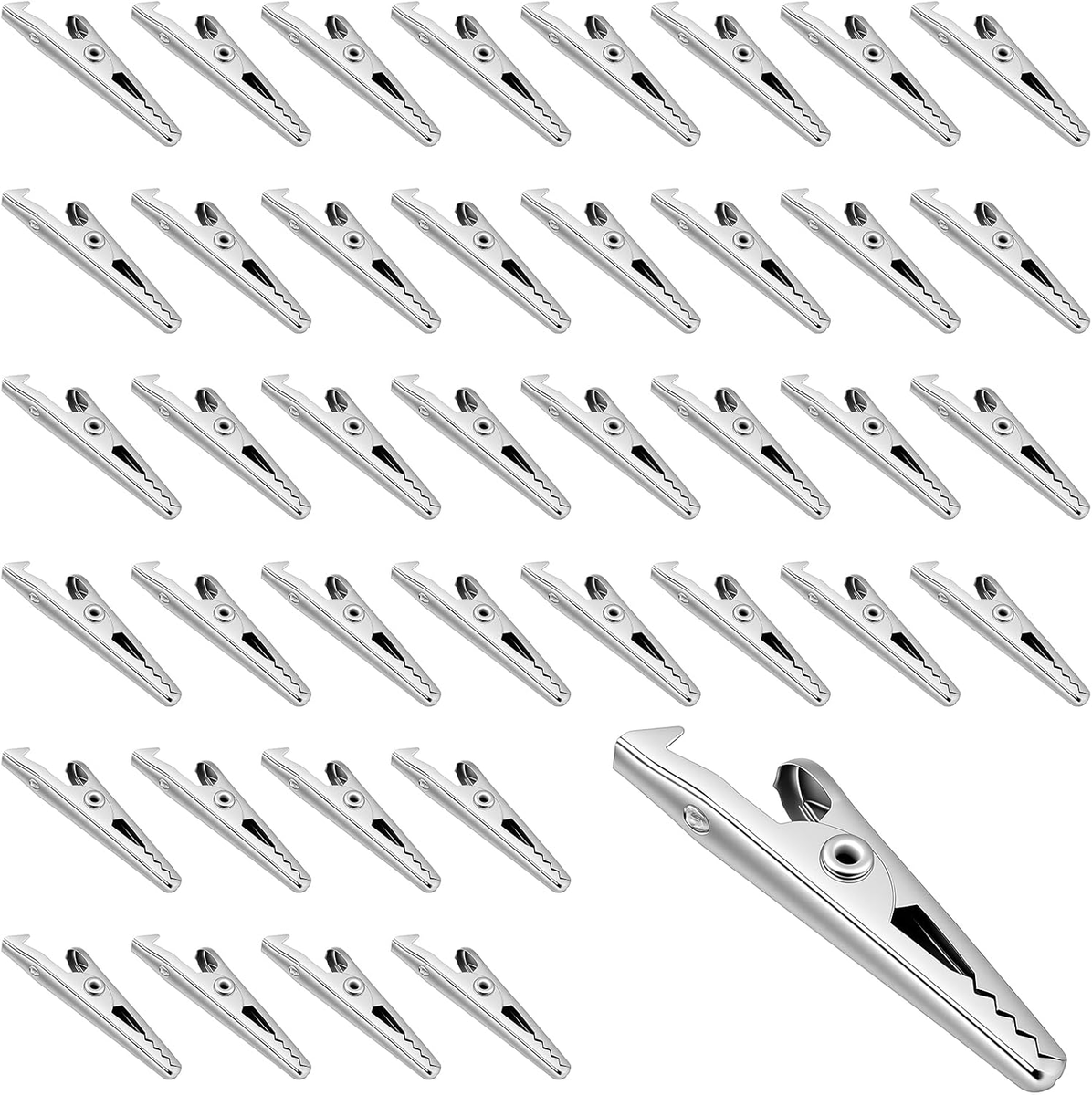ZACISKI KROKODYLKOWE 40 SZTUK 35 MM METALOWE