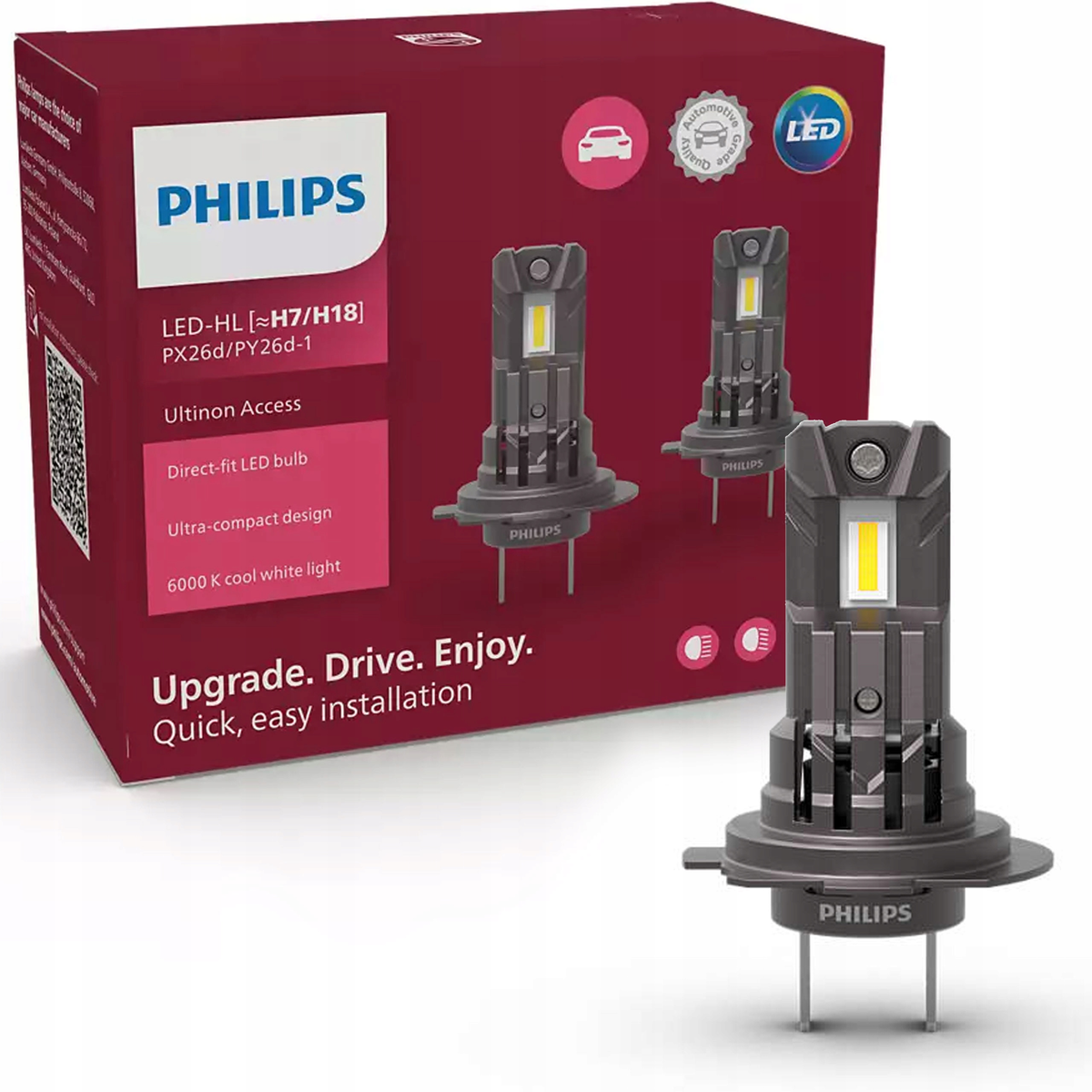 Led Images Video Żarówki Philips LED Ultinon Access UA2500 H7/H18 12V do świateł mijania ...
