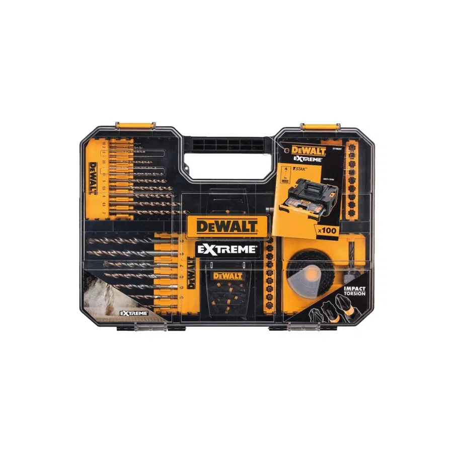 DEWALT DeWalt DEWDT70620T zestaw wierteł ekstremalnych i SDS, żółty, zestaw 100 sztuk