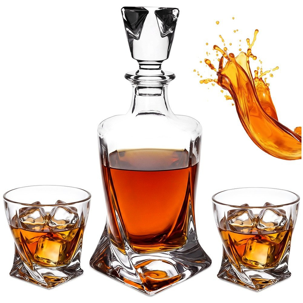 Zestaw do Drinków Prezentowy Karafka Szklana Szklanki na Prezent 3el