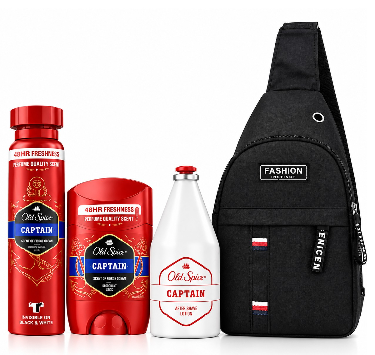 Zestaw kosmetyków Old Spice Captain z nerką do ciała, twarzy i włosów ...