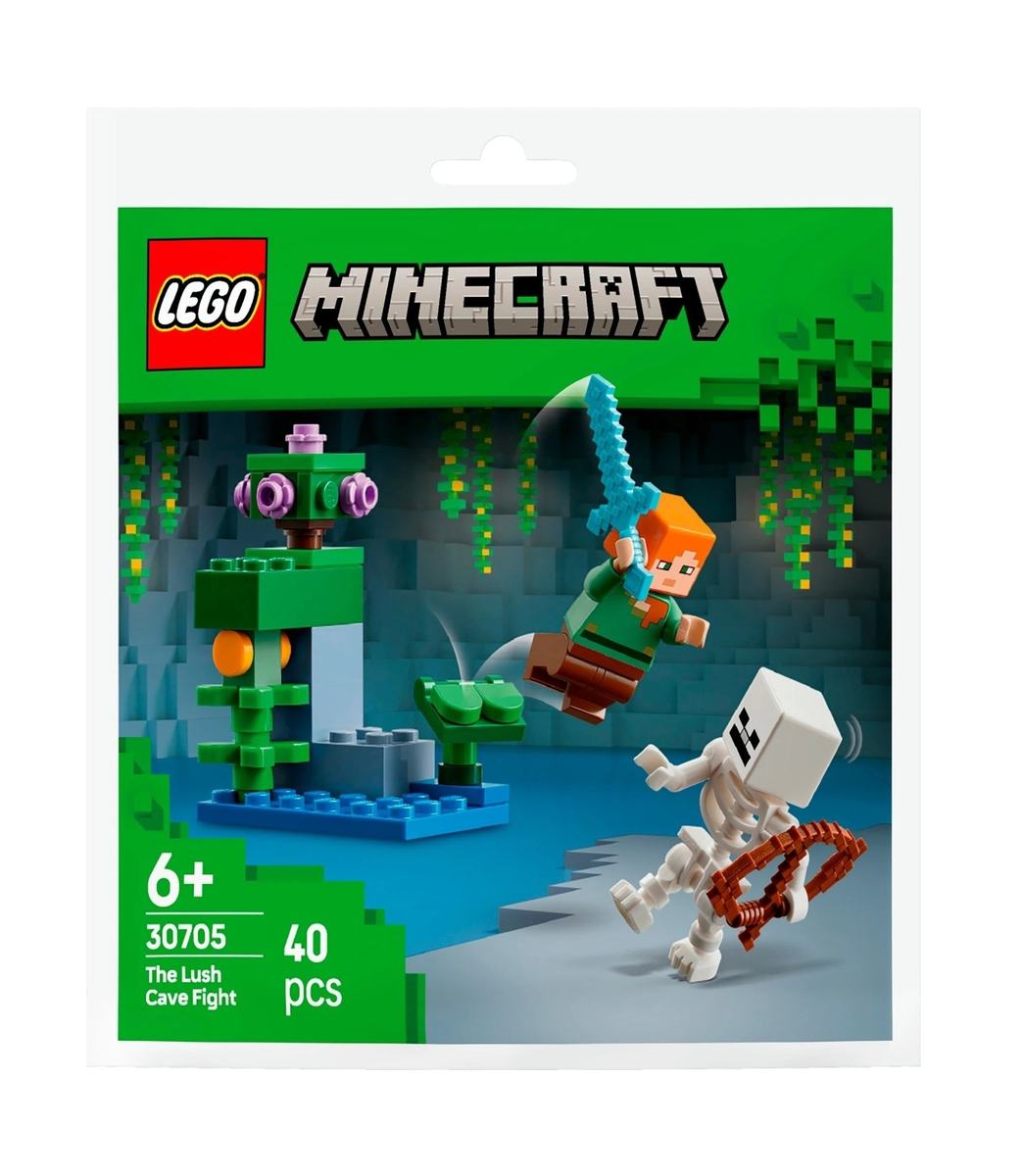 Zestaw LEGO Minecraft – The Lush Cave Fight #30705 (polybag, klocki, foilpack)