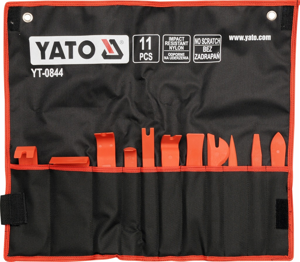 ZESTAW ŚCIĄGACZY DO TAPICERKI 11 SZT YATO YT-0844 NYLON DEMONTAŻ LISTEW