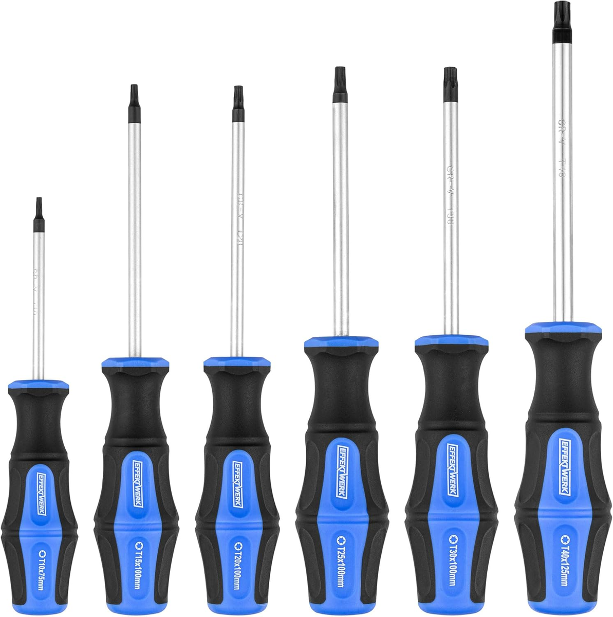 ZESTAW WKRĘTAKÓW TORX 6 SZTUK STAL CR-V MAGNESOWE GROTY