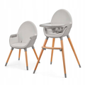Krzesełko do Karmienia Fotelik 2w1 Kinderkraft FINI 2 Drewniane Szare&nbsp;-&nbsp;Kinderkraft