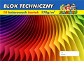 Blok techniczny A3, kolorowe kartki, 8 kartek 170 g&nbsp;-&nbsp;PROTOS