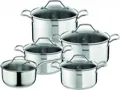 Zestaw garnków TEFAL Intuition, 10 elementów garnki z pokrywkami szklanymi 24cm 6L, 22cm 5 L, 20cm 2 L, 18cm 2.9 L, rondel z pokrywką szklaną16cm  1.3 L indukcja, stal nierdzewna&nbsp;-&nbsp;Tefal