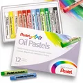 PASTELE KREDKI OLEJNE 12 KOLORÓW PENTEL KREATYWNE DLA ARTYSTÓW JAKOŚĆ&nbsp;-&nbsp;Pentel
