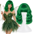 PERUKA ZIELONA WIG WŁOSY PÓŁDŁUGIE FALE ZIELONE COSPLAY HALLOWEEN W105&nbsp;-&nbsp;Korbi