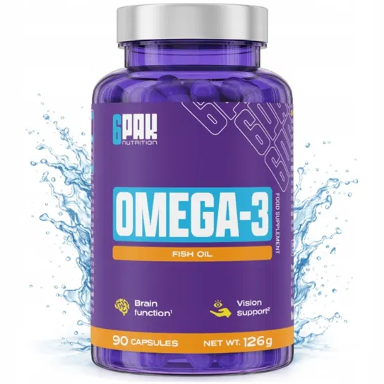 Omega 3 Olej Rybi + Witamina E Serce Wzrok Mózg Epa Dha Tran Z Ryb Odporność 6PAK NUTRITION