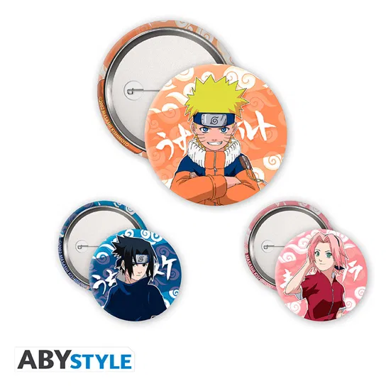 NARUTO - Badge Pack - Naruto, Sasuke, Sakura X4 ABYstyle