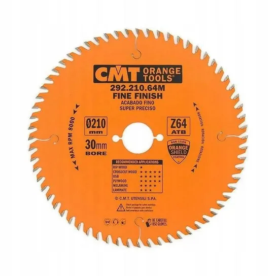 CMT PIŁA TARCZA DO CIĘCIA POPRZECZNEGO DO DREWNA 210X30MM 64Z 292.210 ...