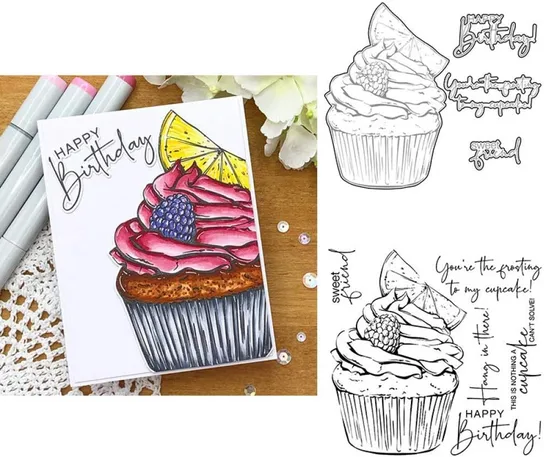 Stepmple WYKROJNIKI STEMPLE ZESTAW DIY SCRAPBOOKING KARTKI URODZINY TWORZENIE ...