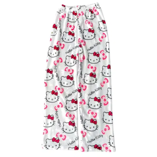 Spodnie Piżama Hello Kitty Pluszowe białe Inna marka