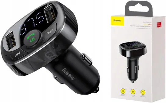 Baseus transmiter FM bluetooth ładowarka MP3 2xUSB Baseus