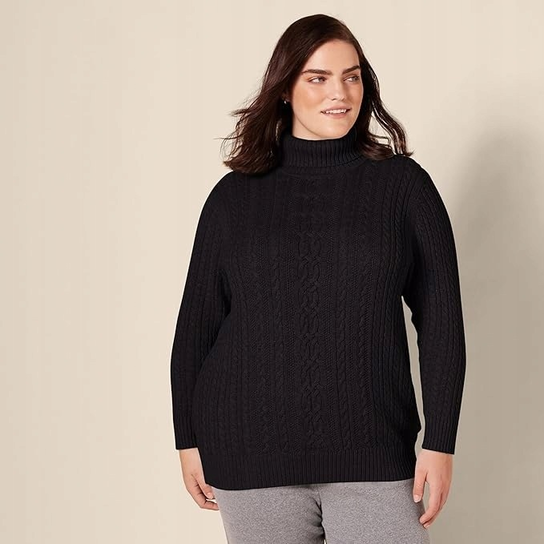 AMAZON ESSENTIALS SWETER CZARNY Z GOLFEM M 2GA Inna marka
