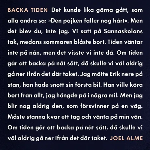 Backa tiden Joel Alme