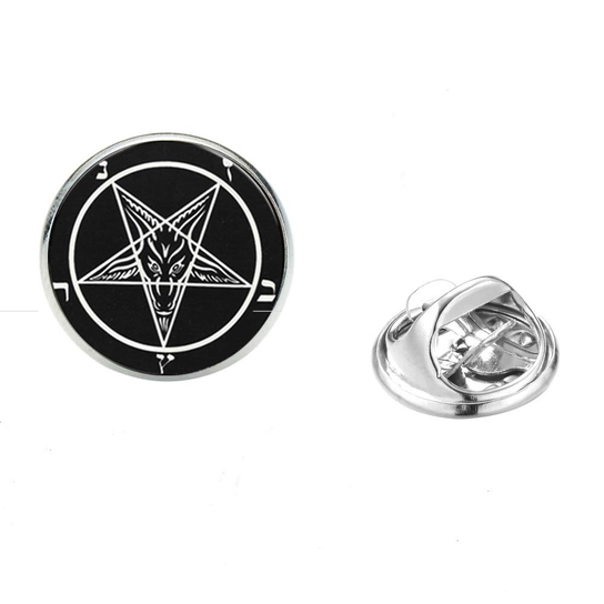 Baphomet - Pentagram Pin | przycisk antychryst Button, Satan, Devil Inna marka