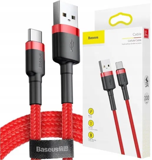 BASEUS Szybki Kabel USB - USB typ C 1m 3A do Ładowarki Szybkie Ładowanie QC Baseus